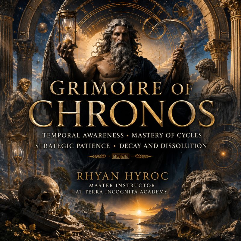 Grimoire of Chronos: Temporal Awareness, Mastery of Cycles,  Strategic Patience,  Decay and Dissolution