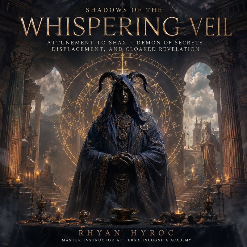 Shadows of the Whispering Veil Attunement to Shax – Demon of Secrets, Displacement, and Cloaked Revelation