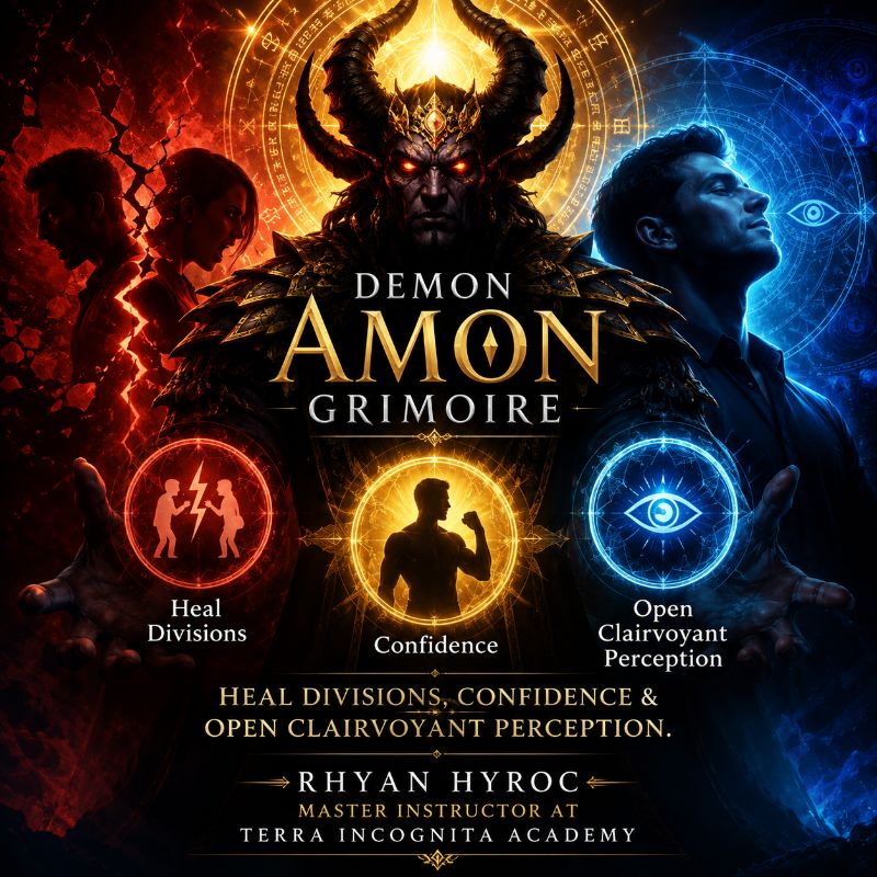 Demon Amon Grimoire: Heal Divisions, Confidence & Open Clairvoyant Perception.