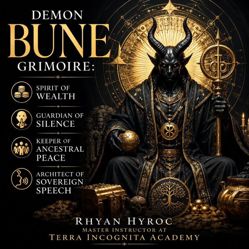 Demon Bune Grimoire: Spirit of Wealth, Guardian of Silence, Keeper of Ancestral Peace & Architect of Sovereign Speech
