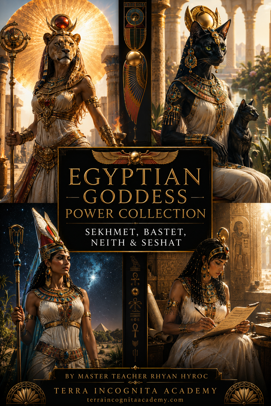 Egyptian Goddess Power Collection: Sekhmet, Bastet, Neith & Seshat
