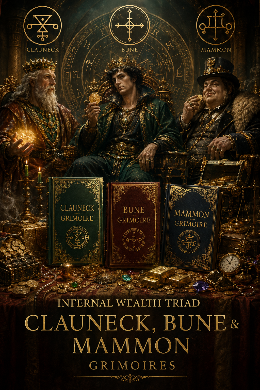 Infernal Wealth Triad with Clauneck, Bune & Mammon Grimoires